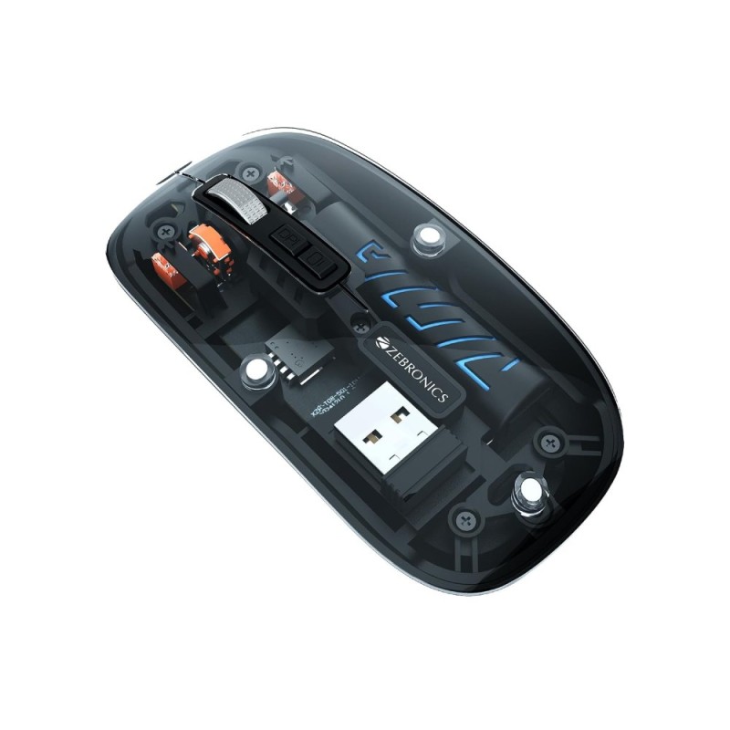 ZEBRONICS Wireless Mouse ZEB Dual Mode 2.4GHz + BT 1600 DPI Premium Black