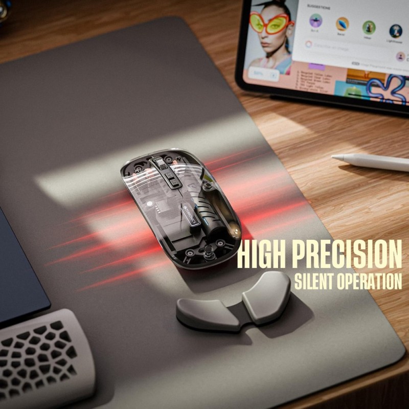 ZEBRONICS Wireless Mouse ZEB Dual Mode 2.4GHz + BT 1600 DPI Premium Black