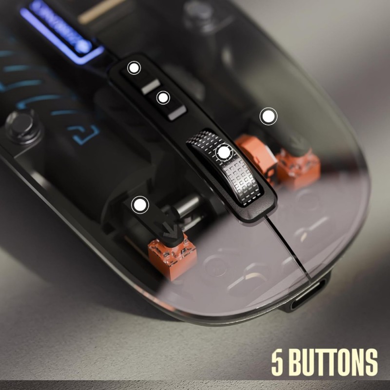 ZEBRONICS Wireless Mouse ZEB Dual Mode 2.4GHz + BT 1600 DPI Premium Black