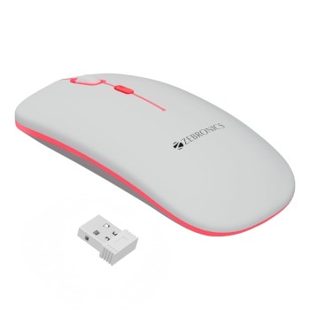 Zebronics Wireless Mouse ZEB Dual Mode 2.4GHz + BT 1600 DPI White