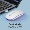 Zebronics Wireless Mouse ZEB Dual Mode 2.4GHz + BT 1600 DPI White
