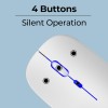 Zebronics Wireless Mouse ZEB Dual Mode 2.4GHz + BT 1600 DPI White