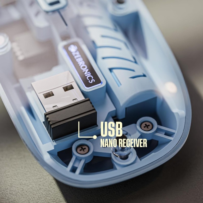 ZEBRONICS Wireless Mouse ZEB-Glassy 10 Dual Mode 1600 DPI Dark Blue