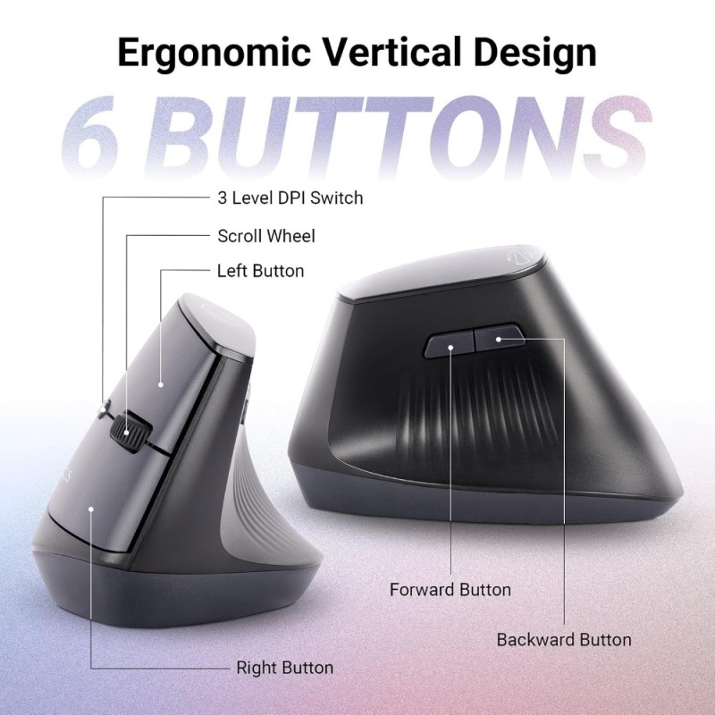 ZEBRONICS Wireless Mouse Zeb-Jaguar V Dual Mode 1600 DPI Black