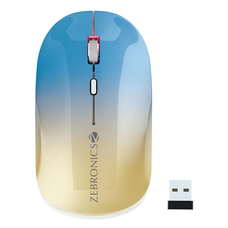ZEBRONICS Wireless Mouse ZEB-POISE Dual Mode 1600 DPI Gradient Blue
