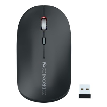 ZEBRONICS Wireless Mouse ZEB-POISE Dual Mode 1600 DPI Metallic Black