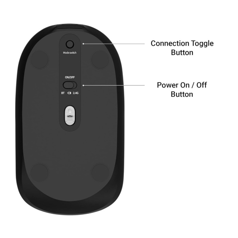 ZEBRONICS Wireless Mouse ZEB-POISE Dual Mode 1600 DPI Metallic Black