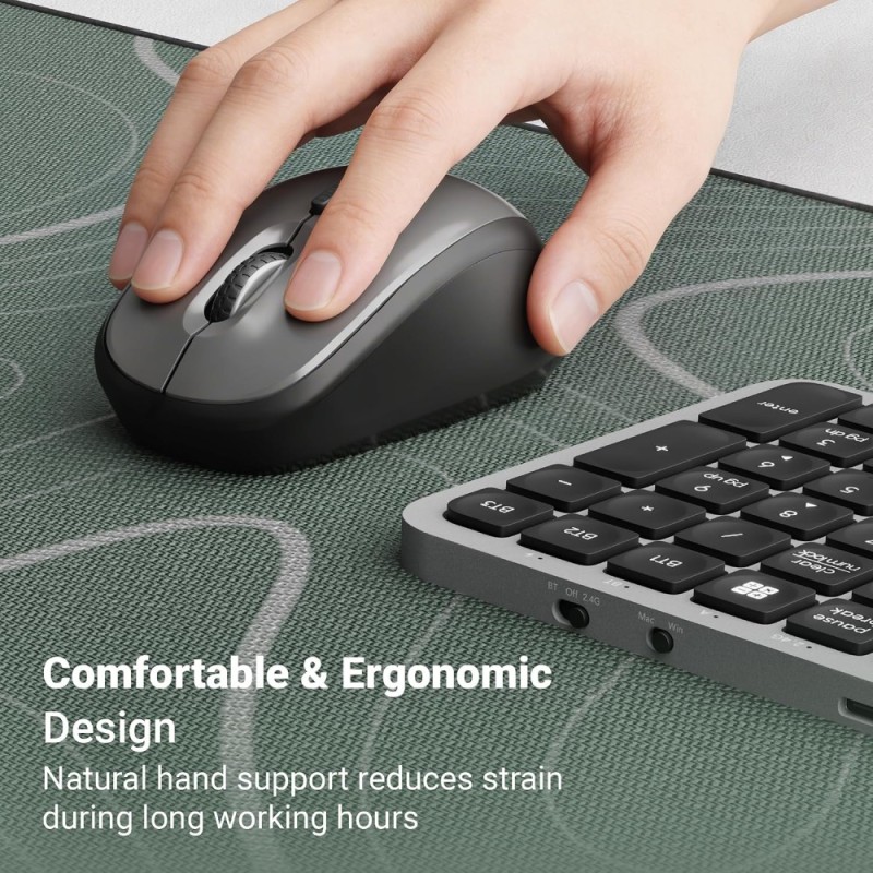 ZEBRONICS Wireless Mouse ZEB-PULSE100 Dual Mode 1600 DPI Black + Grey