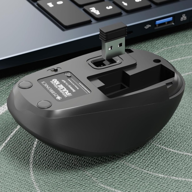 ZEBRONICS Wireless Mouse ZEB-PULSE100 Dual Mode 1600 DPI Black + Grey