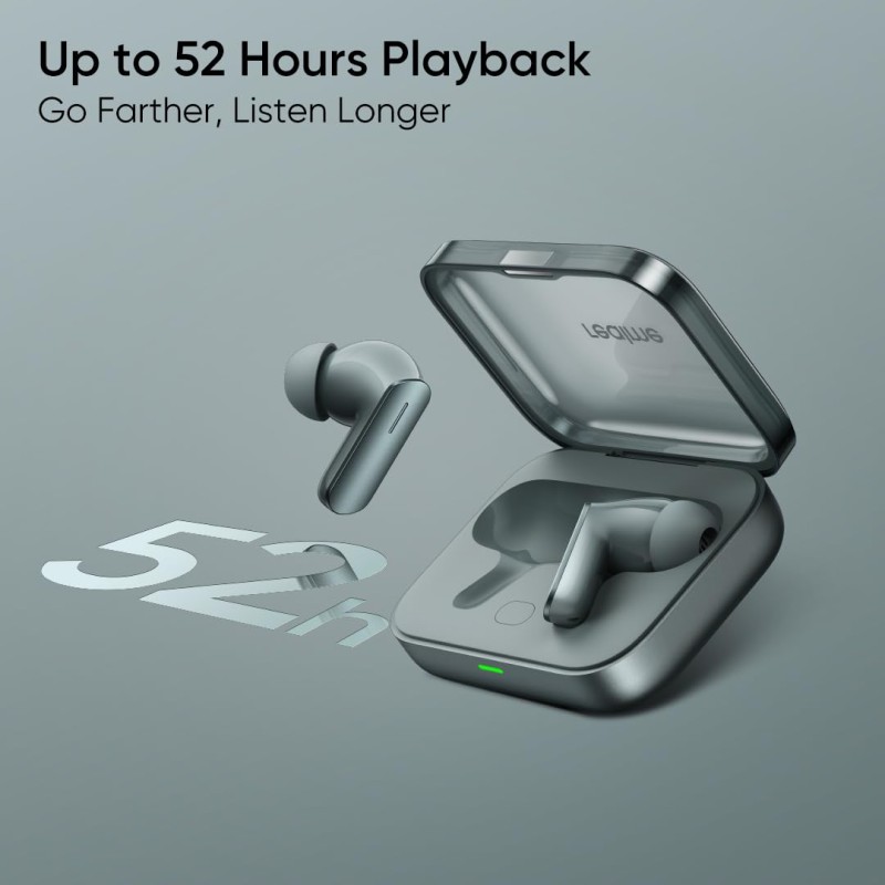 realme Buds Air 7,12.4mm Dynamic Bass Drivers,52Hrs Playtime,52dB Hybrid ANC,6 Mic ENC,45ms Low Latency,360° Spatial Audio,Hi-Res LHDC,IP55 Dust & Water Resistant,True Wireless TWS BT v5.4(Moss Green)