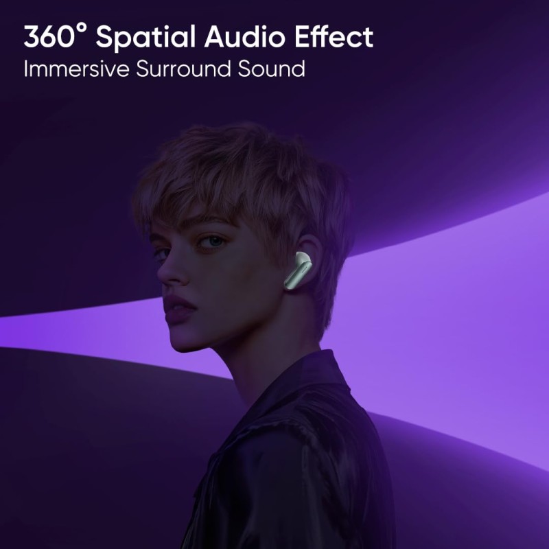 realme Buds Air 7,12.4mm Dynamic Bass Drivers,52Hrs Playtime,52dB Hybrid ANC,6 Mic ENC,45ms Low Latency,360° Spatial Audio,Hi-Res LHDC,IP55 Dust & Water Resistant,True Wireless TWS BT v5.4(Moss Green)