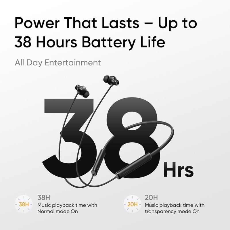 realme Buds Wireless 5 ANC in Ear Bluetooth Headphones,50dB ANC, 13.6mm Dynamic Bass (Midnight Black)