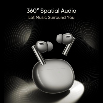 realme in Ear Wireless Buds Air 6 Pro with Dual Drivers(11Mm+6Mmtweeter),40 Hrs Play Time,50 Db ANC,Lhdc 5.0,55Ms Low Latency,360° Spatial Audio,Ip55 Dust&Water Resistant,Bt V5.3,Titanium Twilight
