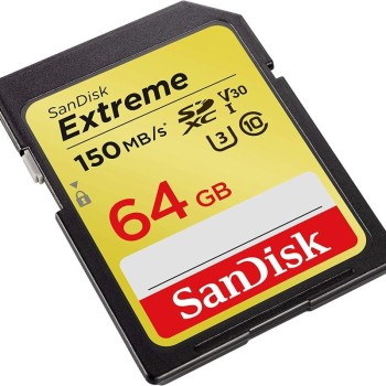 SanDisk Extreme SD 64GB Card Works with Canon Mirrorless Camera EOS R5 C 150MB/s (SDSDXV6-064G-GNCIN)