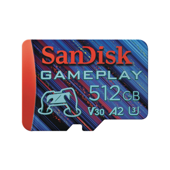 SanDisk Gameplay microSDXC UHS-I Card, 512GB Gaming microSDXC, 190MB/s, 130MB/s W, UHS-I, V30, U3, C10