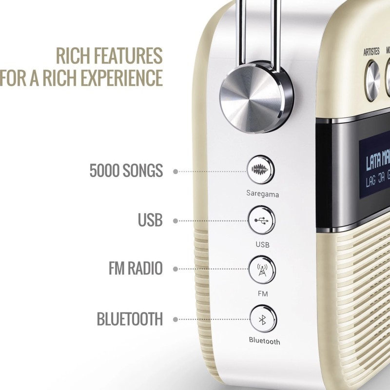 SAREGAMA Carvaan Hindi - Portable Music Player with 5000 Preloaded Songs, FM/BT/AUX 10 W Bluetooth Home Audio Speaker