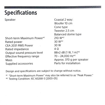 sony xs-fb102e mega bass 4"speakers