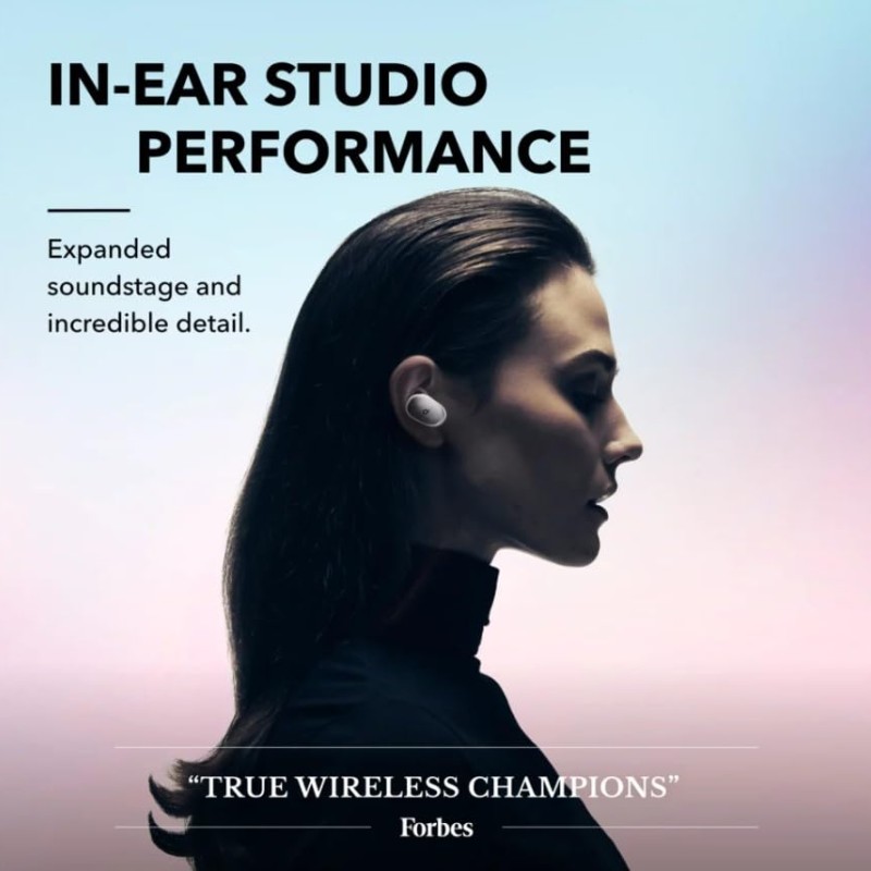 soundcore by Anker Liberty 2 Wireless Earbuds, Diamond-Inspired Drivers, 32H Playtime, HearID Personalized Sound, Bluetooth 5.0, Bluetooth Headphones, 4 Mics with Uplink Noise Cancellation (White)