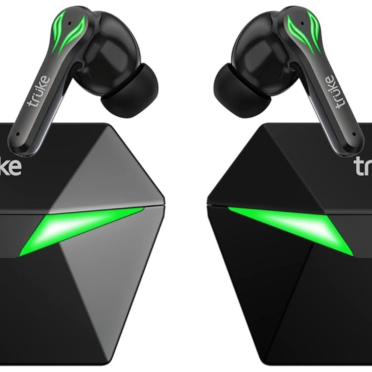 truke Buds BTG 1 True Gaming Earbuds with Environmental Noise Cancellation (ENC) & Quad MEMS Mic for Clear Calls, 13mm Titanium Driver, 48H Playtime, 
