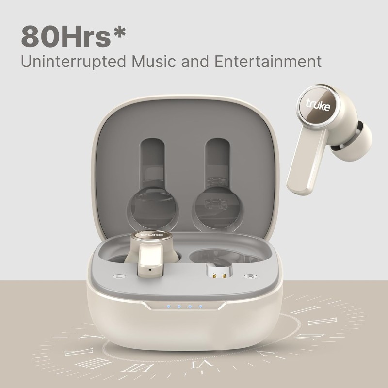 truke [Just Launched Buds Clarity 6 Dual Device Pairing in Ear Earbuds, 6Mic Adv. ENC, 80H Playtime