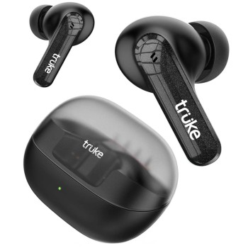 truke New Launch Buds Echo True Wireless in Ear Earbuds with 24-bit Spatial Audio, 13mm Titanium Driver, Dual Pairing Ear Buds (Black)