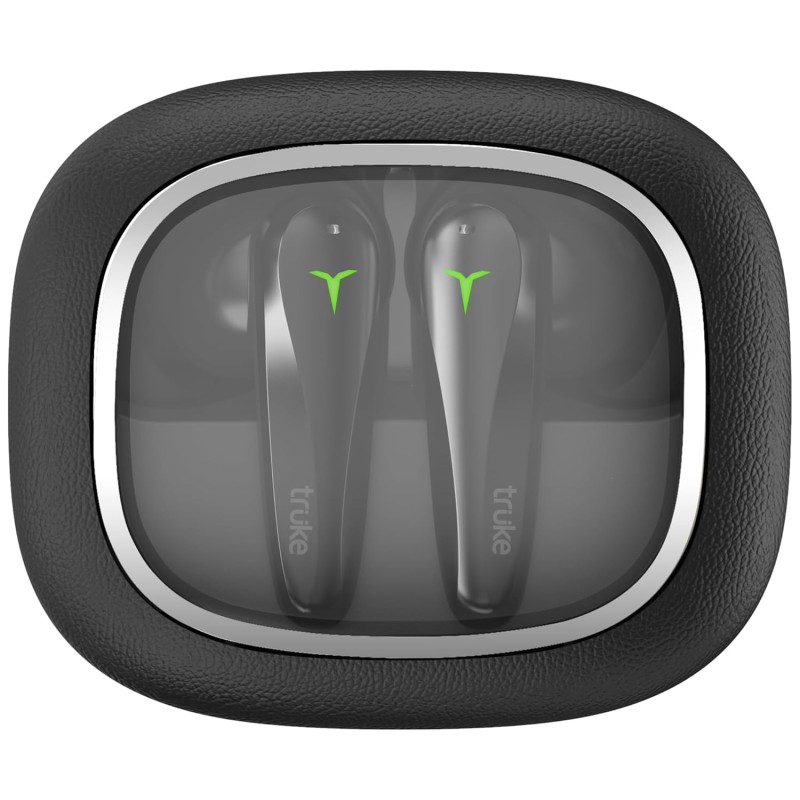 Truke New Launch Crystal Dyno Leather Finish True Wireless in Ear Earbuds- RavenBlack