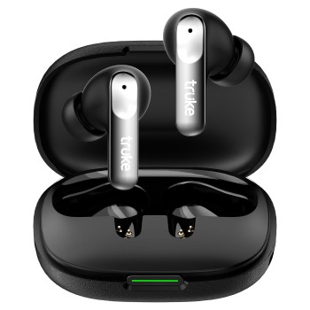 truke New Launch Mega 8 True Wireless in-Ear Earbuds with 24-Bit Spatial Audio, 70H Battery Black