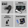 truke New Launch Mega 8 True Wireless in-Ear Earbuds with 24-Bit Spatial Audio, 70H Battery Black
