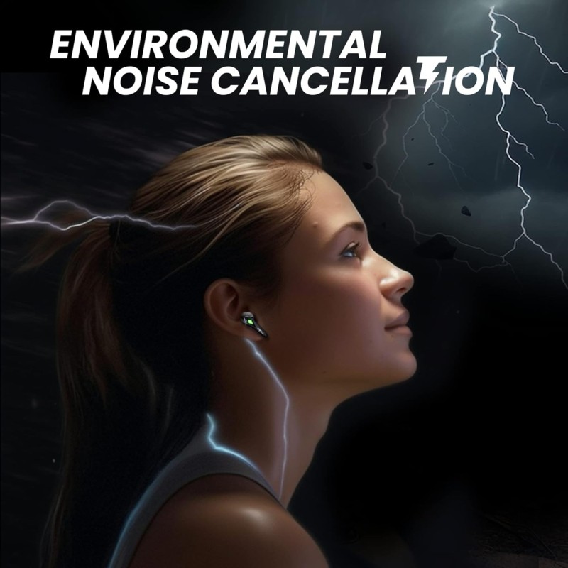 truke Newly Launched BTG Storm Gaming Earbuds with 40ms Ultra-Low Latency, 13mm Titanium Drivers, ENC, 50H Playtime (Black)