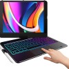 typecase Flexbook Keyboard for iPad 9th Gen,8th Gen & 7th Gen (10.2 Inch), iPad Air 3, iPad Pro-10.5 Inch, 10 Color Backlight, 360° Rotation, Pencil Holder, Trackpad, Bluetooth, Black