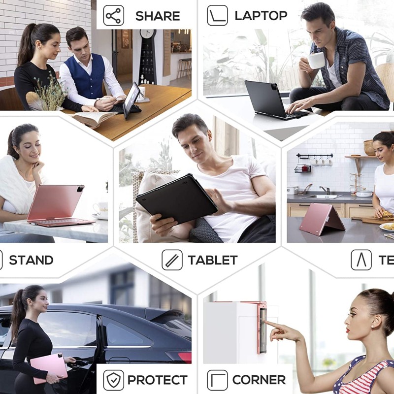 typecase Flexbook Keyboard for iPad 9th Gen,8th Gen & 7th Gen (10.2 Inch), iPad Air 3, iPad Pro-10.5 Inch, 10 Color Backlight Black