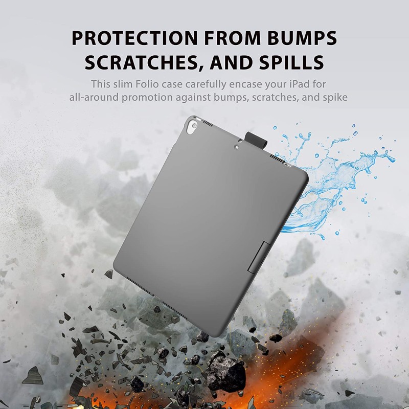 typecase Flexbook Keyboard for iPad 9th Gen,8th Gen & 7th Gen (10.2 Inch), iPad Air 3, iPad Pro-10.5 Inch, 10 Color Backlight, 360° Rotation, Pencil Holder, Trackpad, Bluetooth, Black