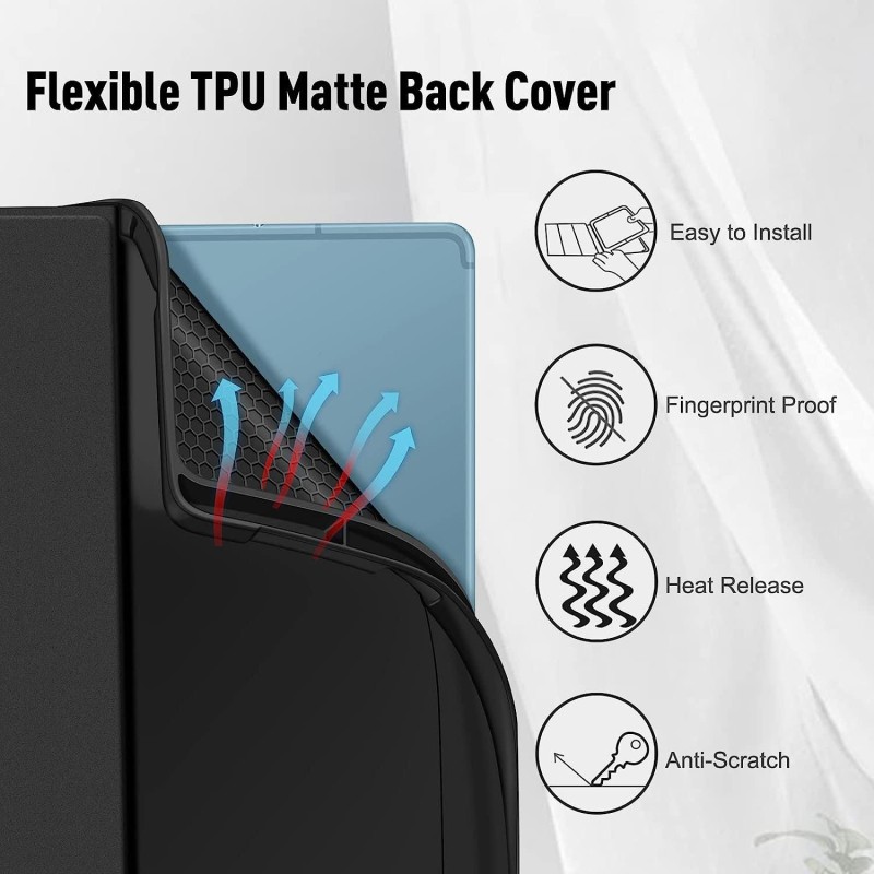 typecase Keyboard Case for Samsung Galaxy Tab S6 Lite (10.4 Inch) - 2024/2022/2020 with Multi-Touch Trackpad, 3 Viewing Angles, Detachable TPU Protective Bluetooth Wireless Keyboard Cover (Black)