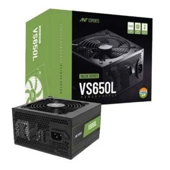 Ant Esports VS650L 650 Watts Gaming PSU with 5 SATA Cables  (Black)